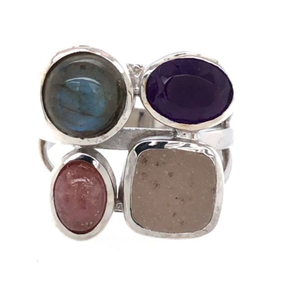 Dames ring met zirkonia in verschillende kleuren