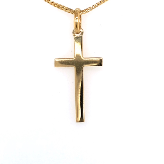 Beschrijvend God teleurstellen Geelgouden hanger van een kruis in 14 karaat online kopen? - Diamonto