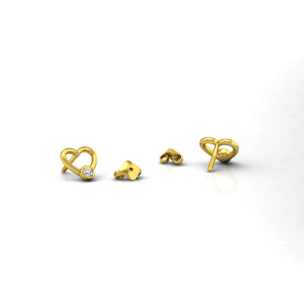 Geelgouden oorstekers in 14 karaat met in totaal 0.10 ct. diamanten