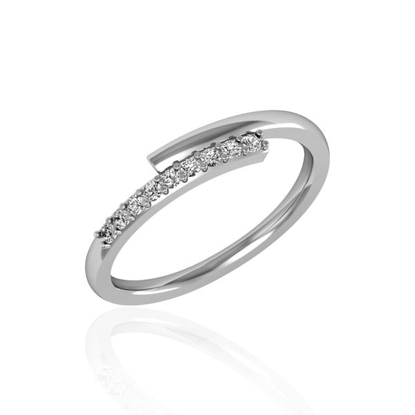 Witgouden diamant ring gezet met 0,14 ct. diamant