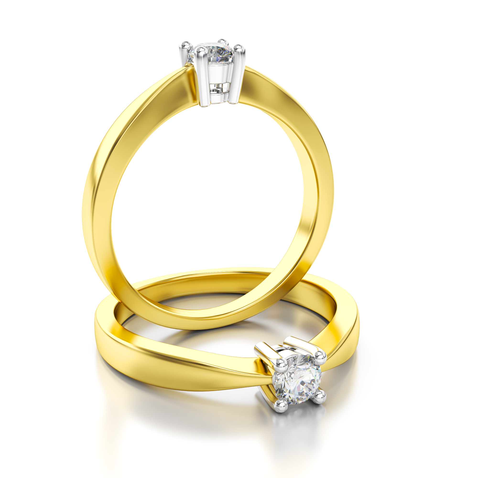 badminton Zich voorstellen Laboratorium Verlovingsring 14K Goud met Diamanten in Geelgoud DB11 online kopen? -  Diamonto