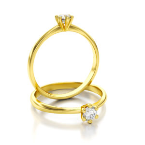 Verlovingsring 14K Goud met Diamant in Geelgoud DB01
