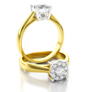 Verlovingsring 14K Goud met Diamanten in Geelgoud DB03
